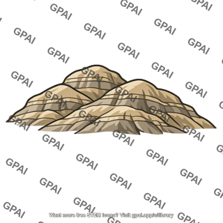 Uplifted mountain eroded