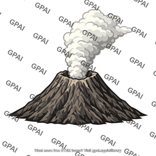 Gas emitting volcano