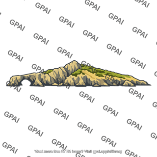Rocky island with cave