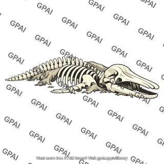 Whale carcass skeletal remains