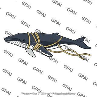 Humpback whale entangled