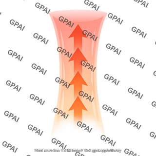 Column of warm low density air rising