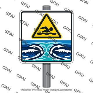 Warning sign rip current