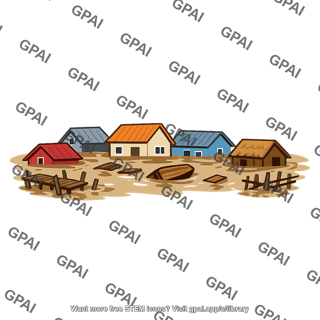 Coastal village flooded