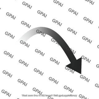 Curving arrow thick faded editable 3