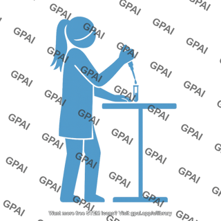 Person pipetting at bench long hair