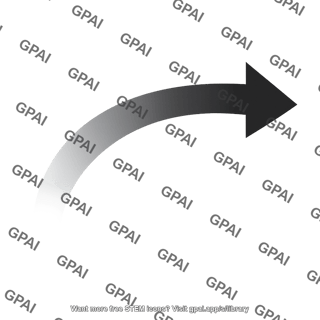 Curving arrow thick faded editable 1