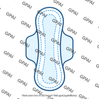 Menstrual pad symbol with wings
