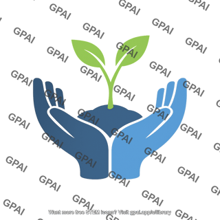 Hands and seedling symbol