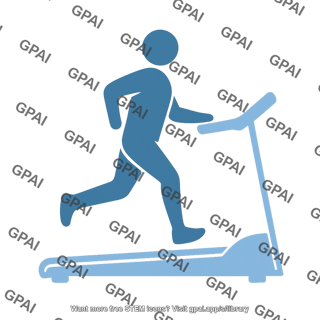 Person jogging on treadmill symbol
