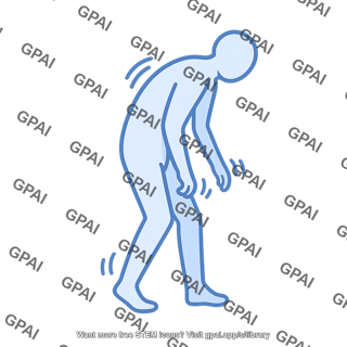Person with parkinsons symbol