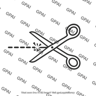Scissors outline with break symbol