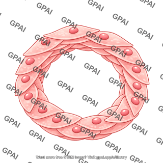 Stacked squamous cells brush circular