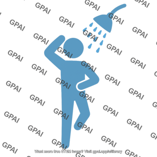 Person showering symbol 1