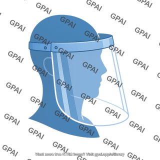 Face shield on head