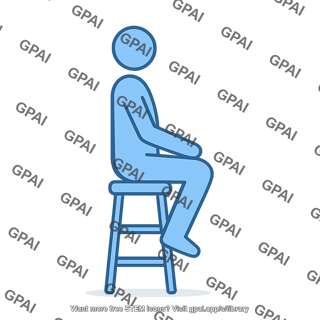 Person sitting symbol on stool