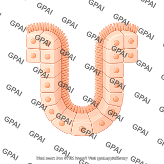 Cuboidal cell brush protruding