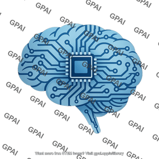 Brain microchip icon