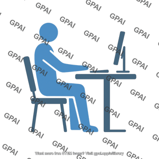 Male working at desk