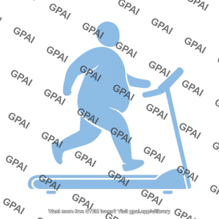 Person jogging on treadmill obese symbol 734