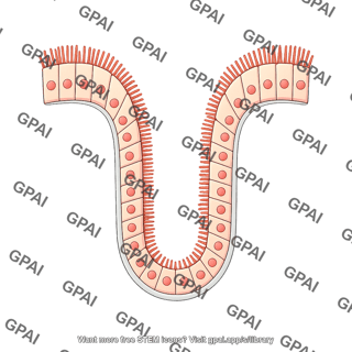Ciliated columnar cell brush invaginating