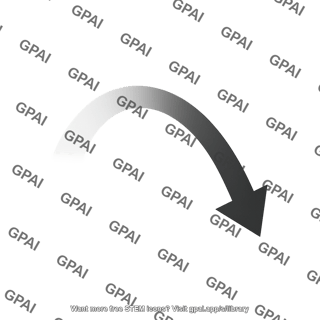 Curving arrow thick faded editable 4