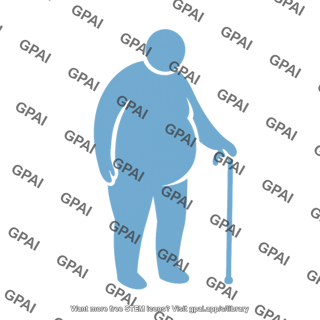 Person symbol elderly man obese