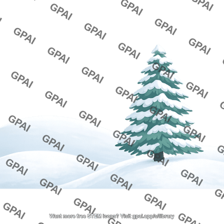 Snowy hills with tree 1