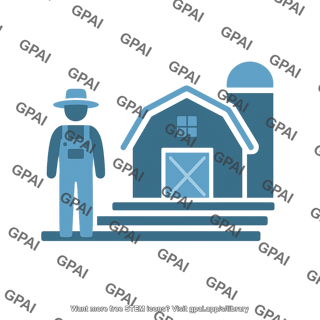 Farmer on farm symbol