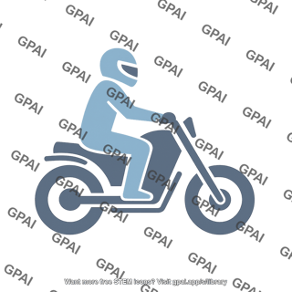 Motorcycle with rider
