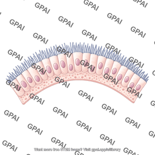 Pseudostratified epithelium brush ciliated small arc