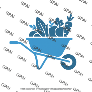Wheelbarrow with produce symbol