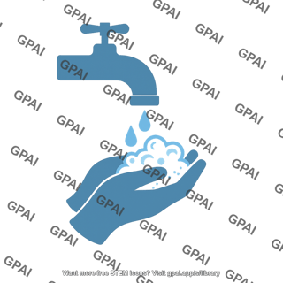 Hand washing  symbol with faucet