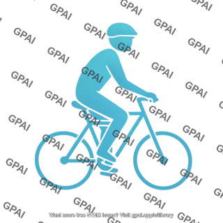 Person biking with helmet
