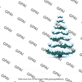 Snowy hills with tree 2