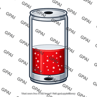 Partially filled soda can