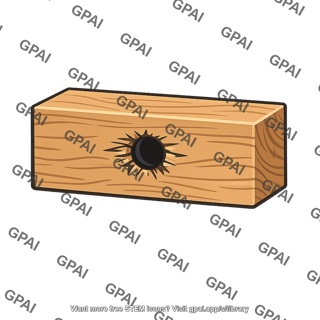 Wooden block perforated
