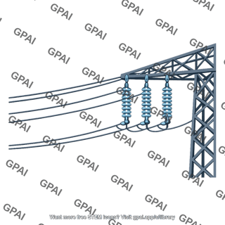 High voltage line with insulators