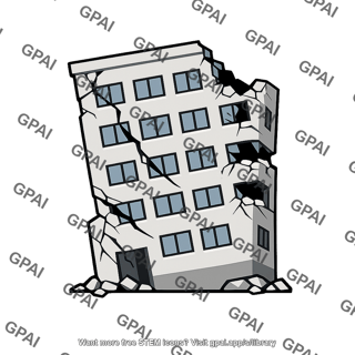 Earthquake damaged building