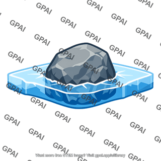 Stone trapped in ice