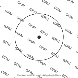 Circle centered on particle