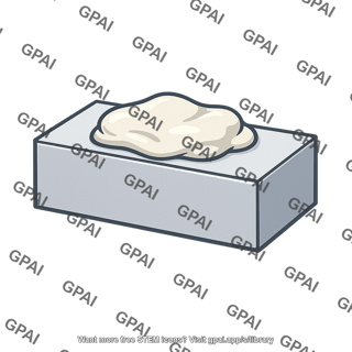 Putty wad stuck to block