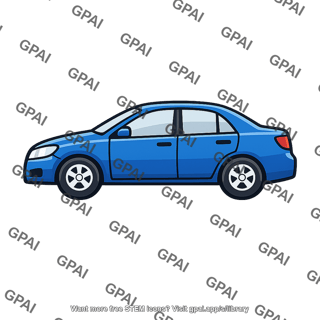 Blue sedan side view