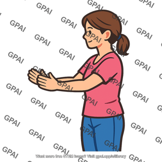 Woman arms extended