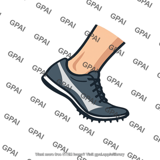 Foot in track shoe