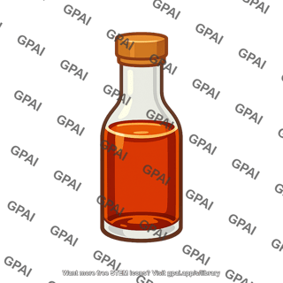 Bottle with amber liquid