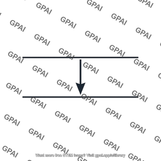Downward arrow between parallel lines