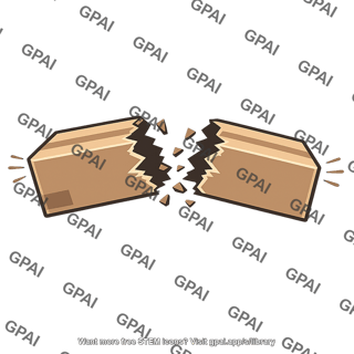 Broken wooden beam
