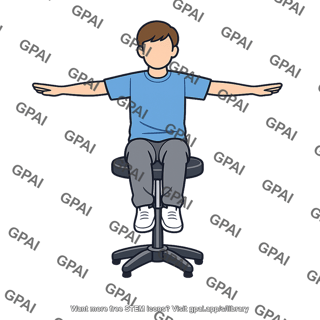 Student on rotating stool