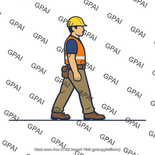 Construction worker walking